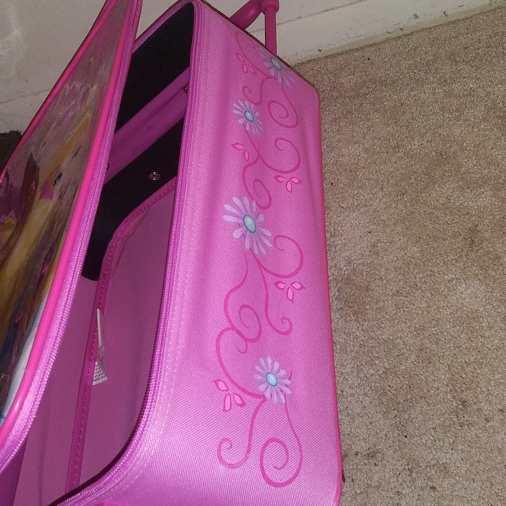 Disney Princess Rolling Suitcase Pink Carry-on Kid-friendly Luggage Excellent - Picture 7 of 12